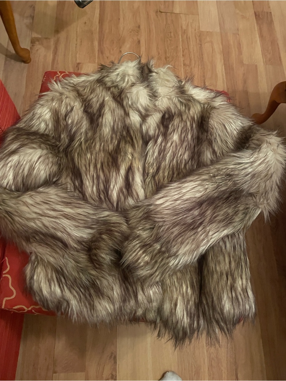 Fashion Nova Faux Fur Jacket in Taupe and Brown Tones